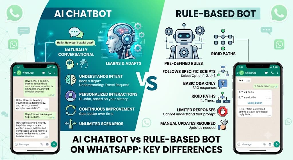 AI Chatbot vs Rule-Based Bot: Which One Should Your WhatsApp Business Actually Use?